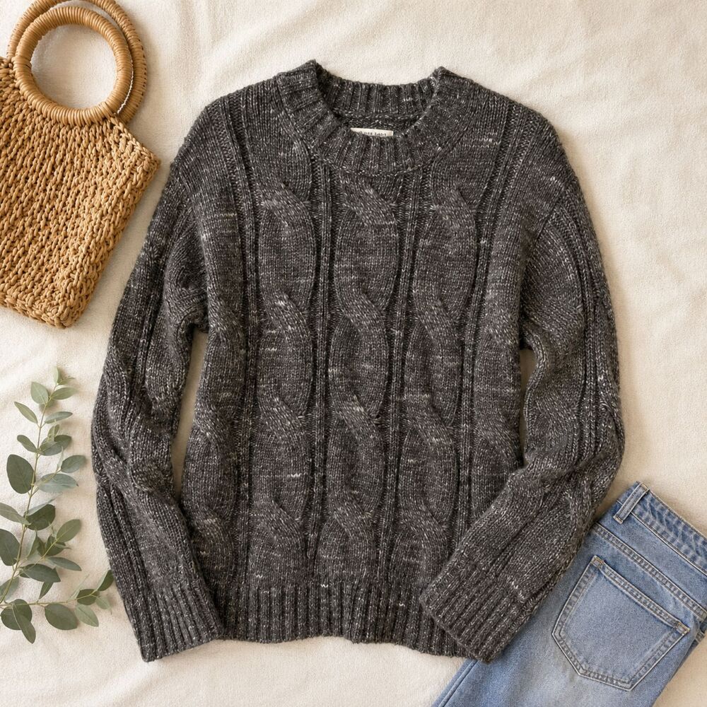 American Eagle Women's Oversized Fisherman Cable Knit Sweater XS Cottagecore